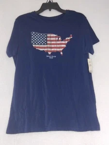 NWT Faded Glory Juniors XL(16-18) Navy Short Sleeve Crew Neck Graphic T Shirt - Picture 1 of 6