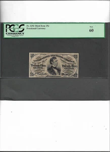 FRACTIONAL CURRENCY FR. 1291 THIRD ISSUE 25C NEW 60 - Picture 1 of 2