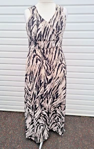 Peacocks Multicoloured Animal Print Stretchy Summer Maxi Summer Dress Size 16 - Picture 1 of 3