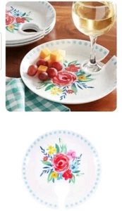Pioneer Woman Mingling Board Set of 4 Appetizer 7.87" Plates Holds Wine Glass  - Picture 1 of 4
