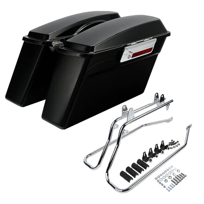 Vivd Black Hard Saddlebags & Conversion Brackets Fit For Harley Softail 1984-17 - Изображение 1 из 4