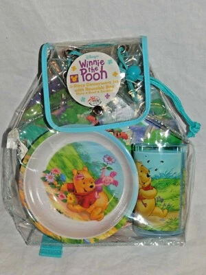 NUEVO JUEGO DE VAJILLA DE 3 PIEZAS DISNEY WINNIE THE POOH PLATO, TAZÓN Y VASO Foto 1 de 2