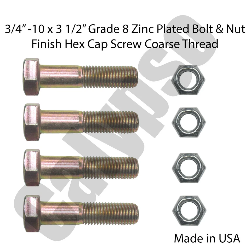 3/4 x 3 1/2 Grade 8 Bolts & Nuts Selling in Set of 4 - Image 1 of 1