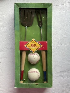 Hallmark Baseball BBQ Utensil Set w/ Salt And Pepper Shakers Sealed In Box - Picture 1 of 5