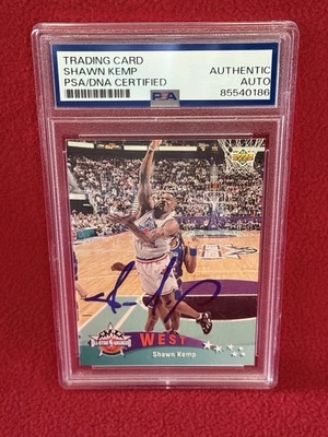 SHAWN KEMP Signed 1992-93 UPPER DECK ALLSTAR Supersonics PSA COA Slab 85540186 - Image 1 of 2