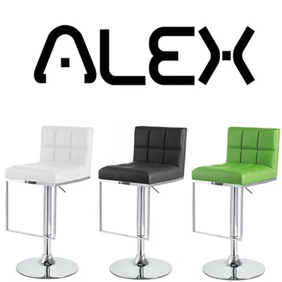 New! Modern Home "Leather" Bar/Counter Stool Adjustable Height - Chrome Barstool - Image 1 of 4