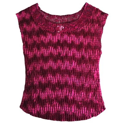 Nicola винтажный 90-х аккордеон блузка кружева складки бордовый бордовый крышка рукав большой - Изображение 1 из 4