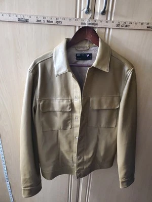 asos DESIGN Men's Brown Faux Leather Jacket Size S To Fit Chest 38" - Image 1 of 4