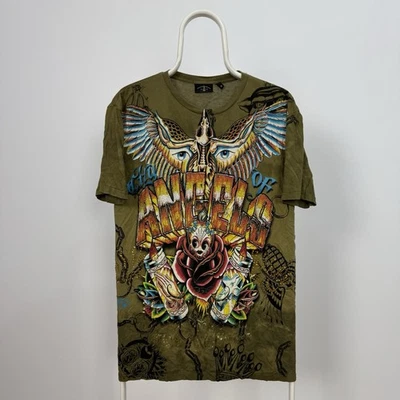 CAMISETA VINTAGE CHRISTIAN AUDIGIER ANGELS GRÁFICO CON CUENTAS Y2K PARA HOMBRE M Foto 1 de 4
