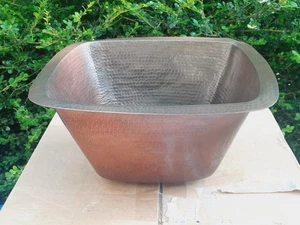 Miseno MC-NA300 Copper Square 15" Copper Drop-In Or Undermount Bar Sink *READ* - Picture 1 of 9