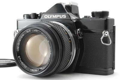 [Near MINT]Olympus OM-1 Black OM-SYSTEM G.Zuiko Auto-S 50mm f1.4 Lens From JAPAN - Image 1 of 4