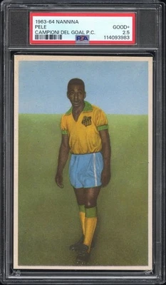 Tarjeta postal de Nannina Campioni del Goal 1963 Pelé PSA 2,5 Foto 1 de 2