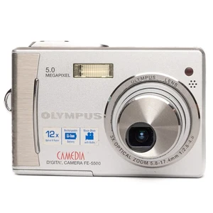 Olympus CAMEDIA FE-5500 5.0MP Silver Digital Camera Good - Picture 1 of 8
