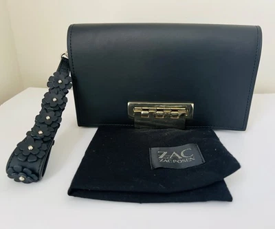 ZAC POSEN Earthette clutch in black leather - NEW - no TAGS! read description - Image 1 of 4