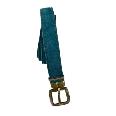 Accessories by Pearl Belt Womens Medium Blue Genuine Suede Skinny Basic Leather - Image 1 of 4