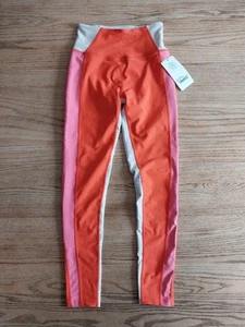 NWT Sage Collective Lava Combo Orange Pink High Rise Leggings Womens Sz XS $75 - Picture 1 of 7