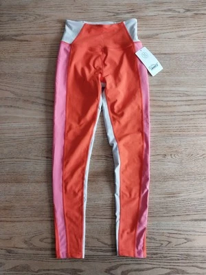 NWT Sage Collective Lava Combo Orange Pink High Rise Leggings Womens Sz XS $75 - Image 1 of 4
