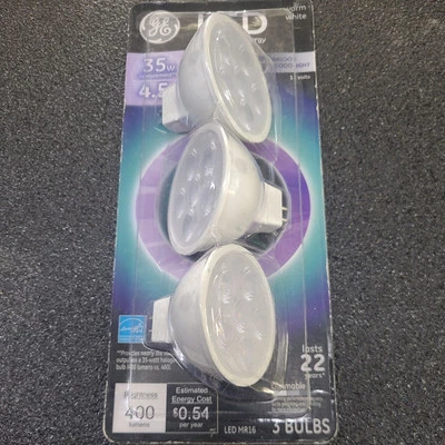 GE indoor Floodlight Warm White Dimmable Bulb 4.5w LED 3 Pack - Image 1 of 2