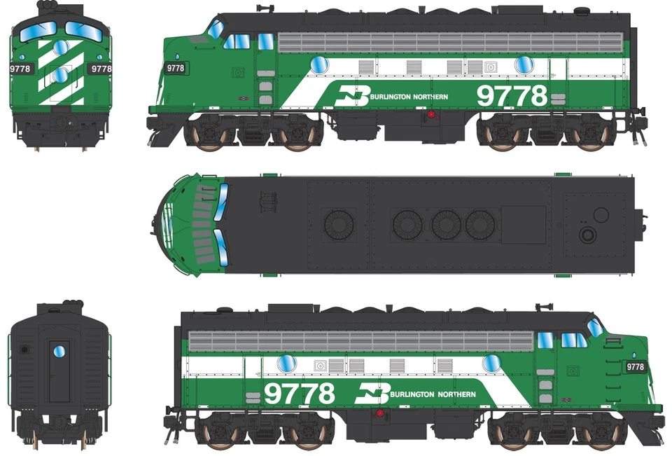 INTERMOUNTAIN N GAUGE F7A DCC/SOUND BURLINGTON NORTHERN #9780 PN 69248S03 - Image 1 of 1