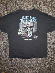 Snap on T-shirt 3XL Motorcycle Vintage Steel Built For The Cause Graphic Gildan - Picture 1 of 6