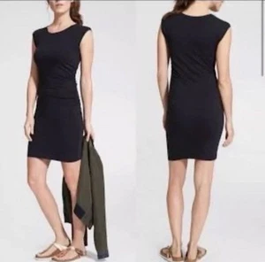 Athleta Westwood schwarzes gerafftes Kleid Größe Large Stil 243066 - Bild 1 von 6