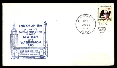 Mayfairstamps US 1977 NY and Wash RPO Last Day Railway PO Cover aau_65423 - Image 1 of 2