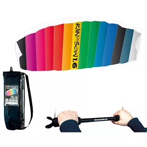 RHOMBUS Lenkdrache Rainbow 1.6 - Kite Lenkmatte Kinderdrachen Lenkset Zweileiner - Bild 1 von 6