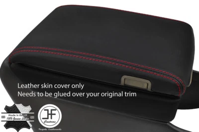 CAPA DE APOIO DE BRAÇO DE COURO GENUÍNO PONTO VERMELHO PARA INFINITI Q45 1997-2001 - Imagem 1 de 3