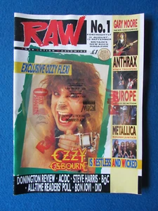 RAW Magazine Issue 1 August 1988 FREE OZZY FLEXI DISC ATTACHED MUSIC METAL ROCK - Picture 1 of 4