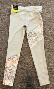 NEW Nike One Dri Fit Tight Fit Training Mid Rise Full Length Girls Size S - Picture 1 of 7