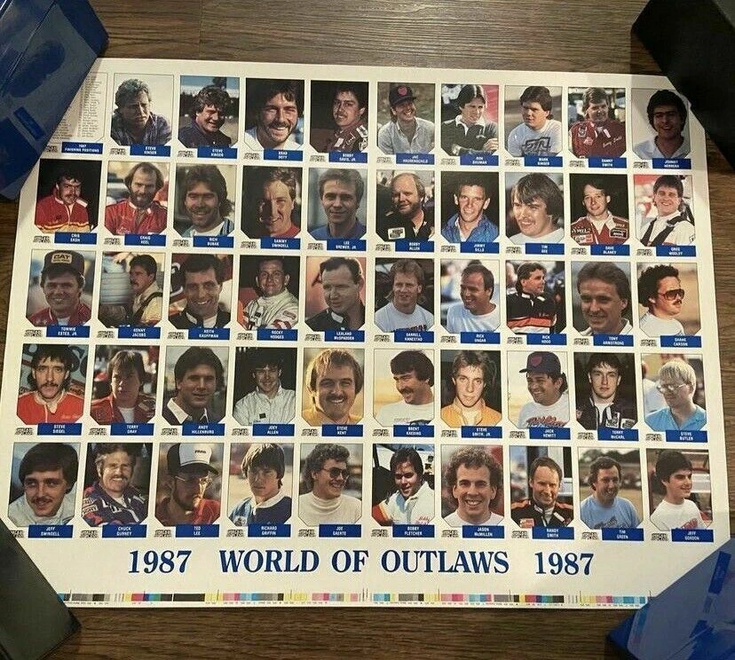 1987 World of Outlaws uncut Proof press sheet! Jeff Gordon 1st rookie Card! - Image 1 of 4