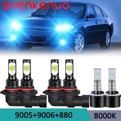 For Chevy Impala 2000 -2005 Combo 6x 8K LED Headlights + Fog Lights Bulbs Kit - Image 1 of 4