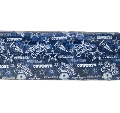 Dallas Cowboys ~ Retro Logo Pattern NFL Cotton Fabric 1/4 Yard 9” X 58” New - Image 1 of 4