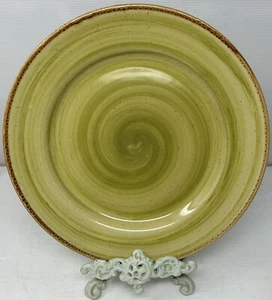 THOMSON POTTERY 11" Dinner Plates In The Amazon Green & Brown Pattern, Large - Picture 1 of 4