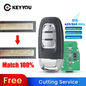 BLADE CUT by PHOTO Remote Car Key For Audi 8T0959754C Q5 A4L A5 A6 A7 A8 RS4 - Imagen 1 de 13