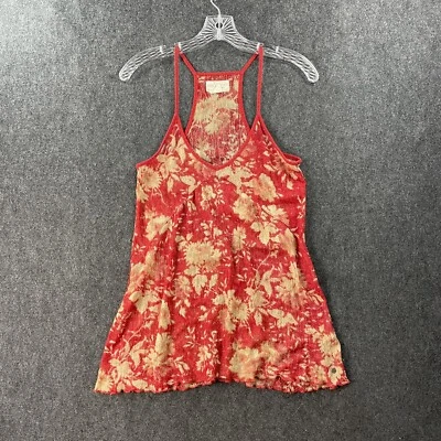 Женский топ Denim & Supply Ralph Lauren очень маленький красный желтый с цветочным рисунком прозрачный - Изображение 1 из 4