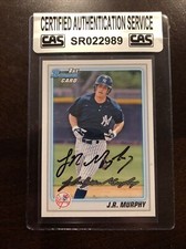 J.R. MURPHY 2010 BOWMAN AUTOGRAPHED SIGNED AUTO BASEBALL CARD CAS COA BP96 YANKE