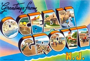 Grüße aus Ocean Grove, New Jersey - 1930er - Vintage Postkartenmagnet - Bild 1 von 2