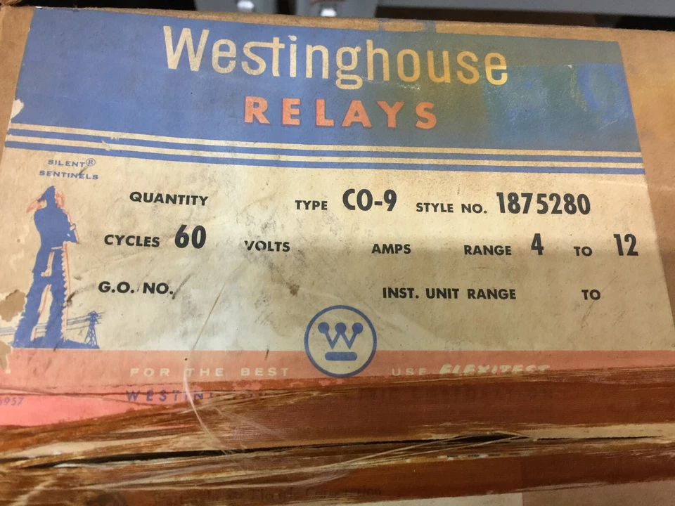 NEW IN BOX WESTINGHOUSE 4-12AMP OVERCURRENT RELAY CO-9 - Image 1 of 3