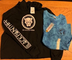 2 Boys XL-Cat & Jack Shirt-Love Makes World Go Round+MARVEL Black Panther Hoodie - Picture 1 of 7