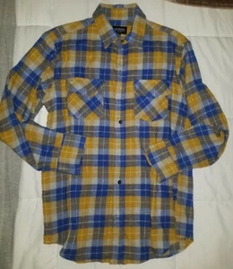 Hombre amarillo a cuadros manga larga cuello botón abajo camisa tamaño mediano Gioberti - Imagen 1 de 6