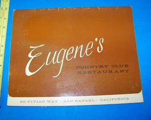 Vintage Menü Eugene's Country Club Restaurant San Rafael Kalifornien - Bild 1 von 3