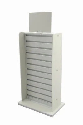 White Aluminum Slatwall Countertop Rack, 10X20" Display - Image 1 of 4