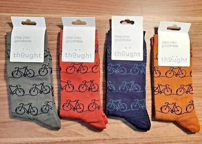 THOUGHT (BRAINTREE) THOUGHT ORGANIC COTTON MENS' SOCKS - SPM842 BENNIE BIKES - BNWT