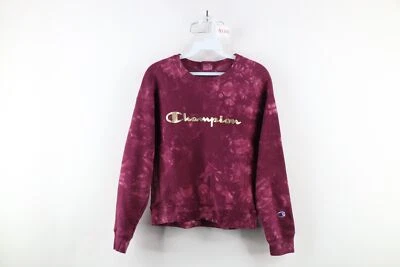 Sudadera Champion tejido inverso para mujer pequeña deletreada lavado ácido peso pesado Foto 1 de 4