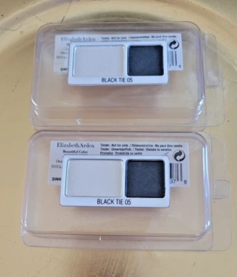 2x Elizabeth Arden Beautiful Color Eyeshadow Duo Black Tie  Refill .11 oz - Image 1 of 2