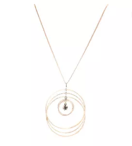 BCBGeneration Womens Rose Gold Intertwined Circles Necklace - Picture 1 of 1