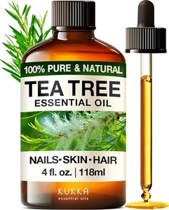 Kukka Tea Tree Oil for Skin, Hair & Toenails - 4 Fl Oz - 100% Pure Natural Tea T - Picture 1 of 8