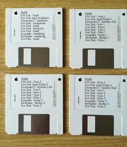 4 Systemdisketten Apple Font Pack - mit Zeichensätzen für Macintosh - Bild 1 von 1