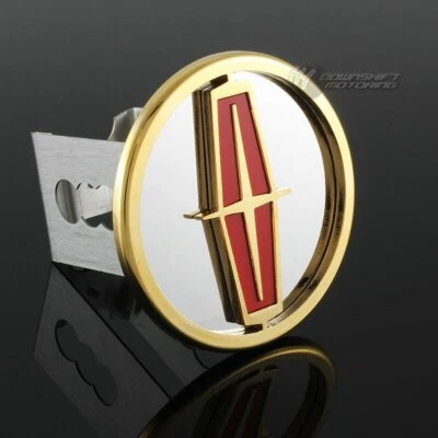 LINCOLN Gold Logo Stainless Hitch Cover Plug Cap For 2" Trailer Tow Receiver - Image 1 of 4